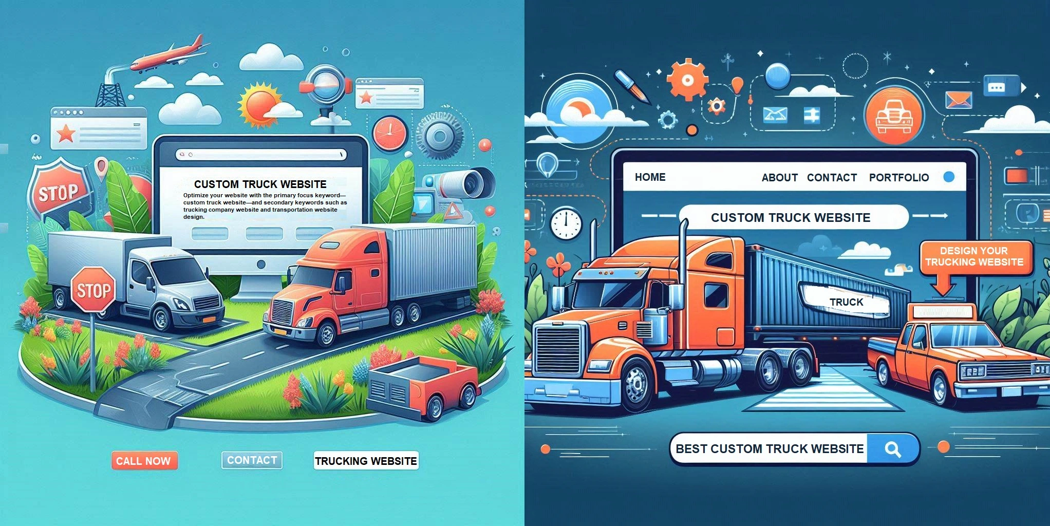 Small Trucking Company Websites and Optimize for Search Engines (SEO)