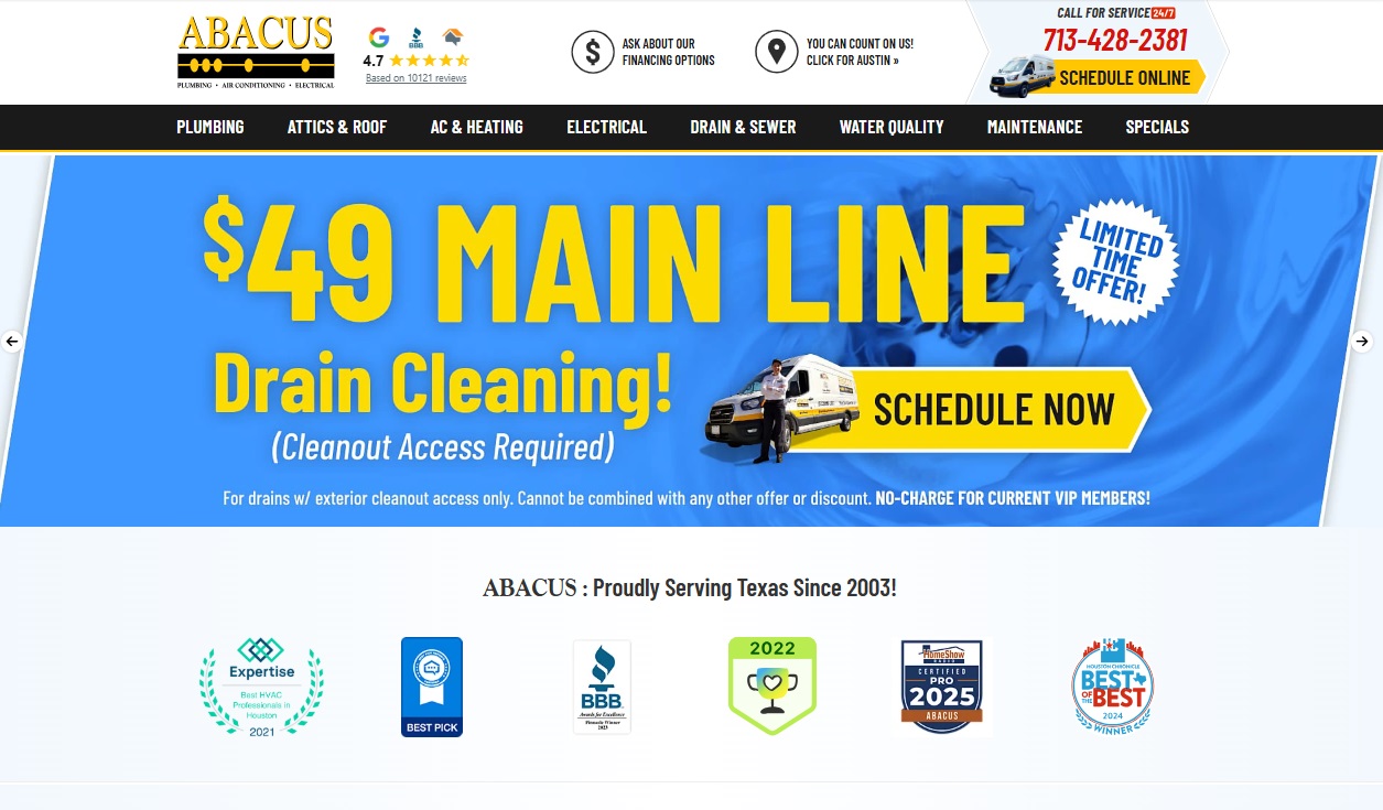 Abacus Plumbing web design