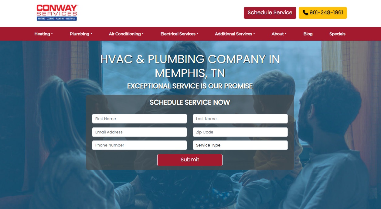 Conway Services Plumbing website design