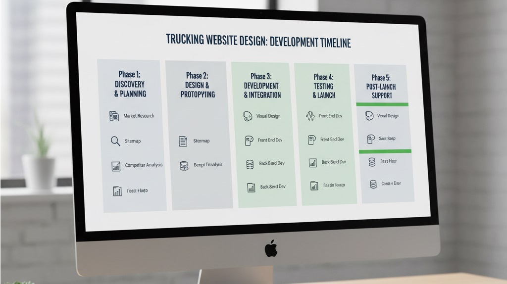 development timeline for a trucking website design