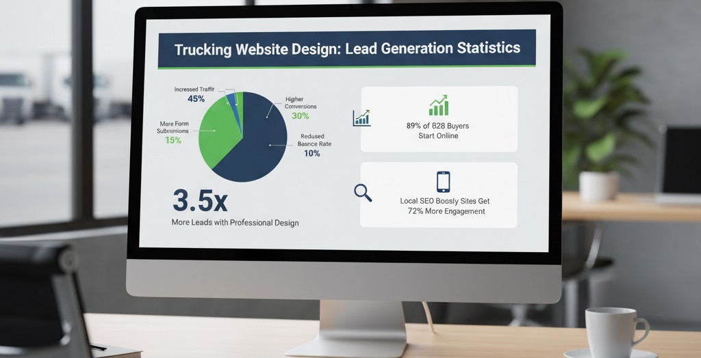 lead generation statistics infographic for trucking website design
