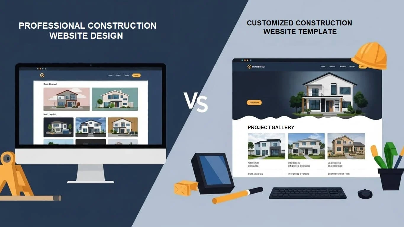 choose a construction web design company or a DIY template