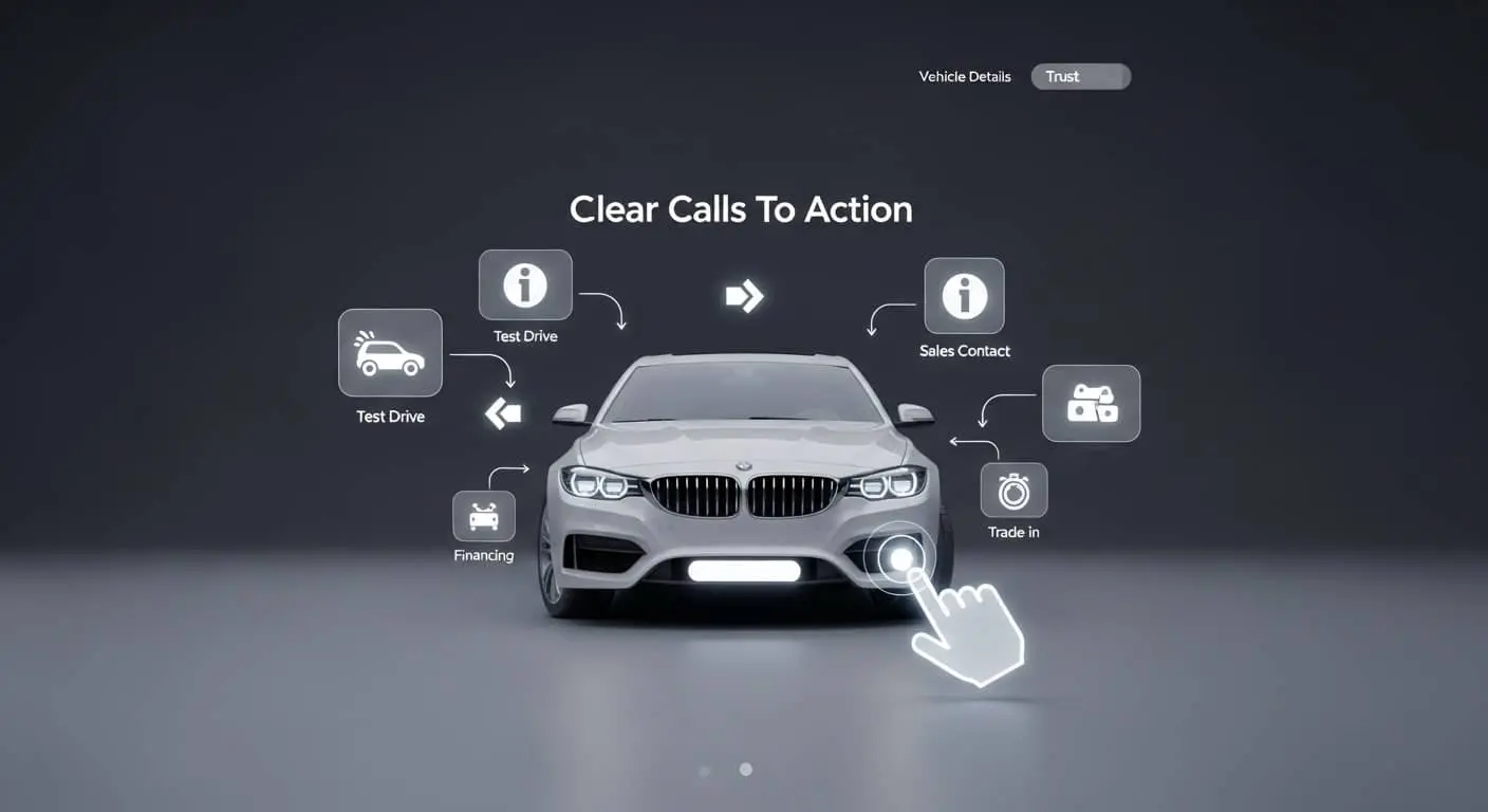 Car Website Design with clear call to action Car Website Design with clear call to action
