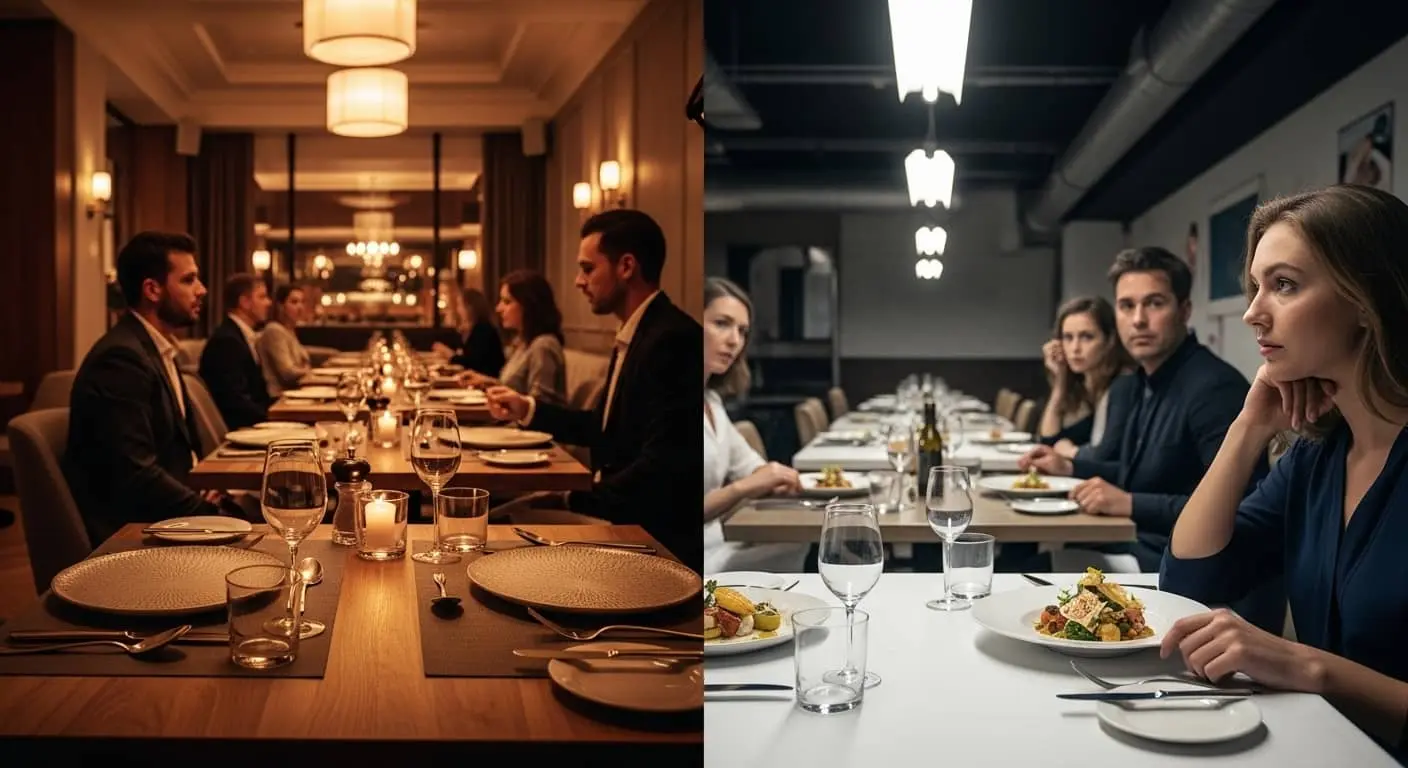contrasting restaurants representing strong vs weak brand identity