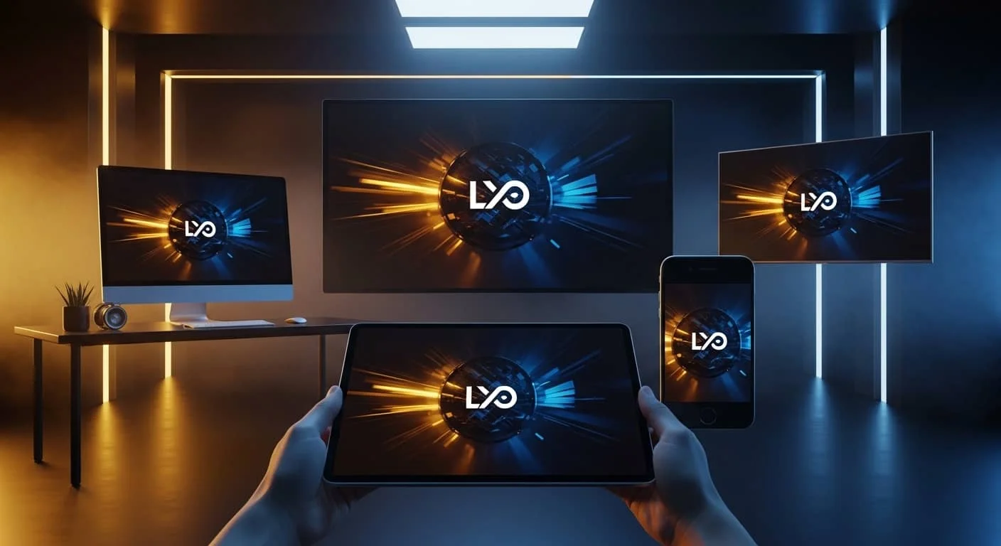 Display advertising campaign shown across desktop tablet and mobile screens