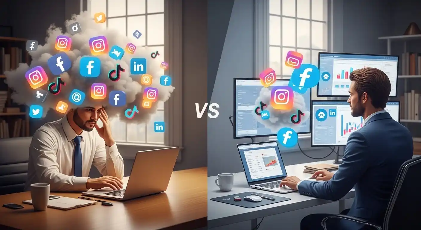 Business stress turning into organized social media management.