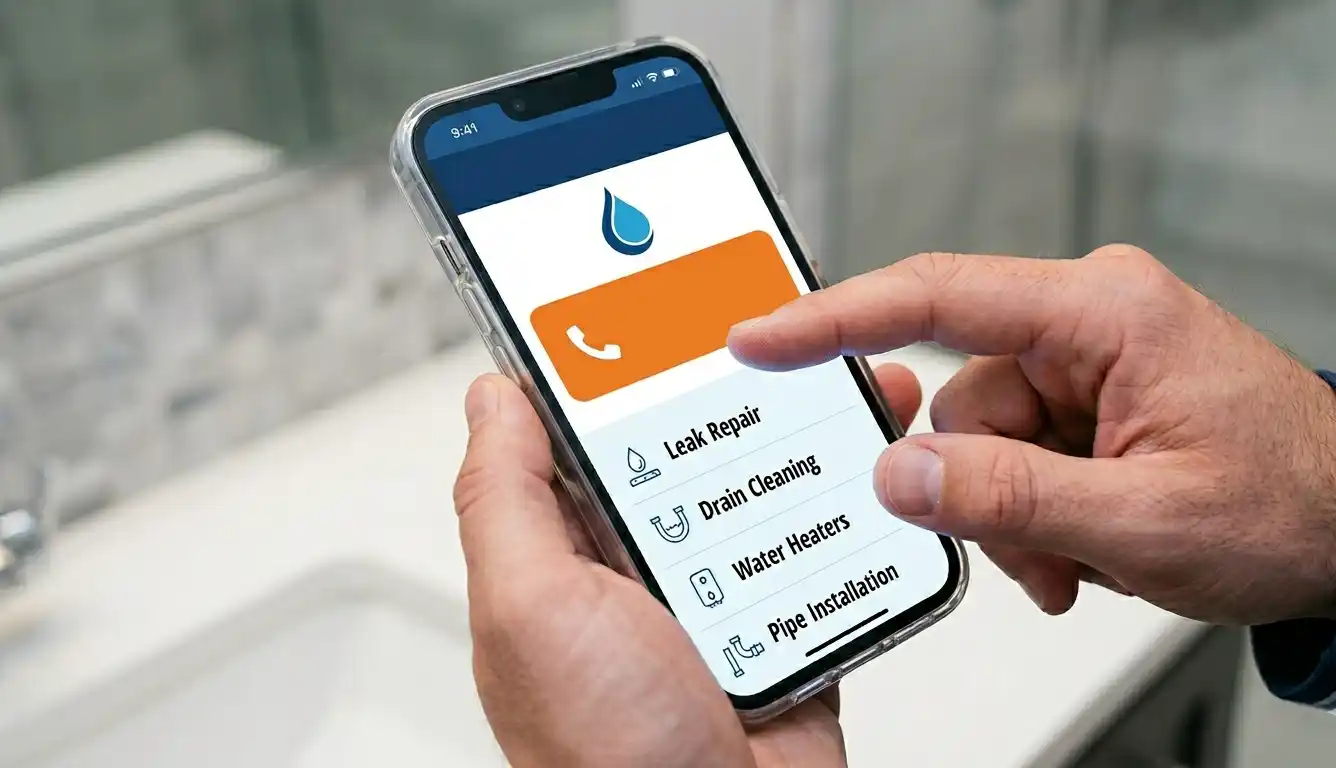 Plumbing website design, mobile