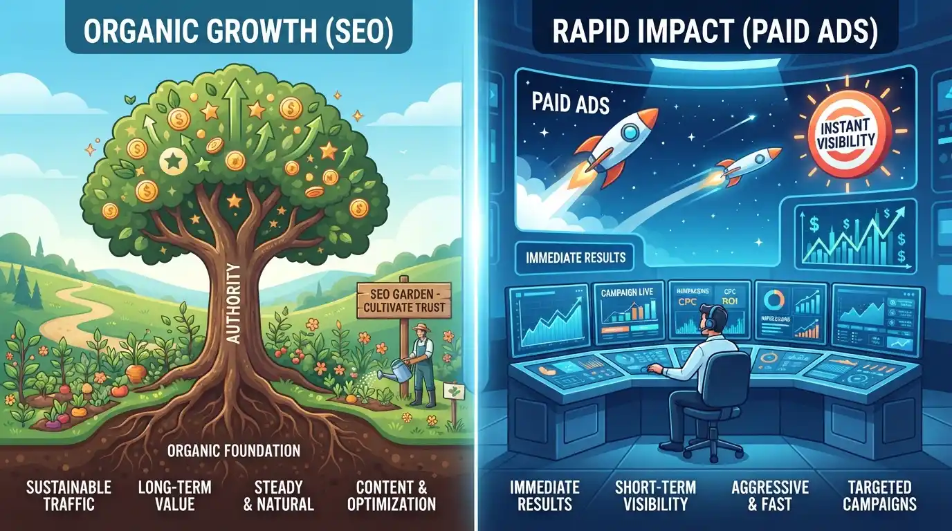SEO vs paid ads SEO vs Google Ads