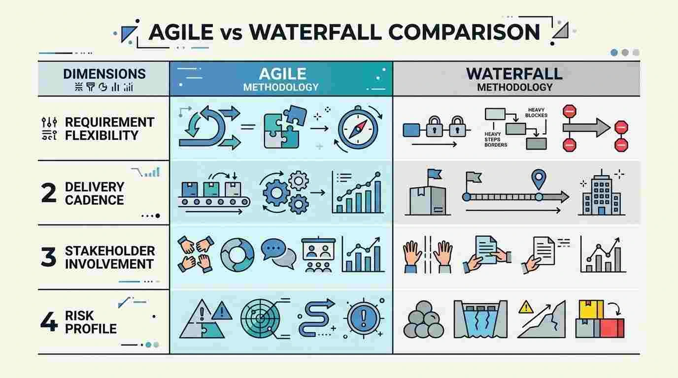 Software Development Life Cycle comparing-agile-and-waterfall- sdlc