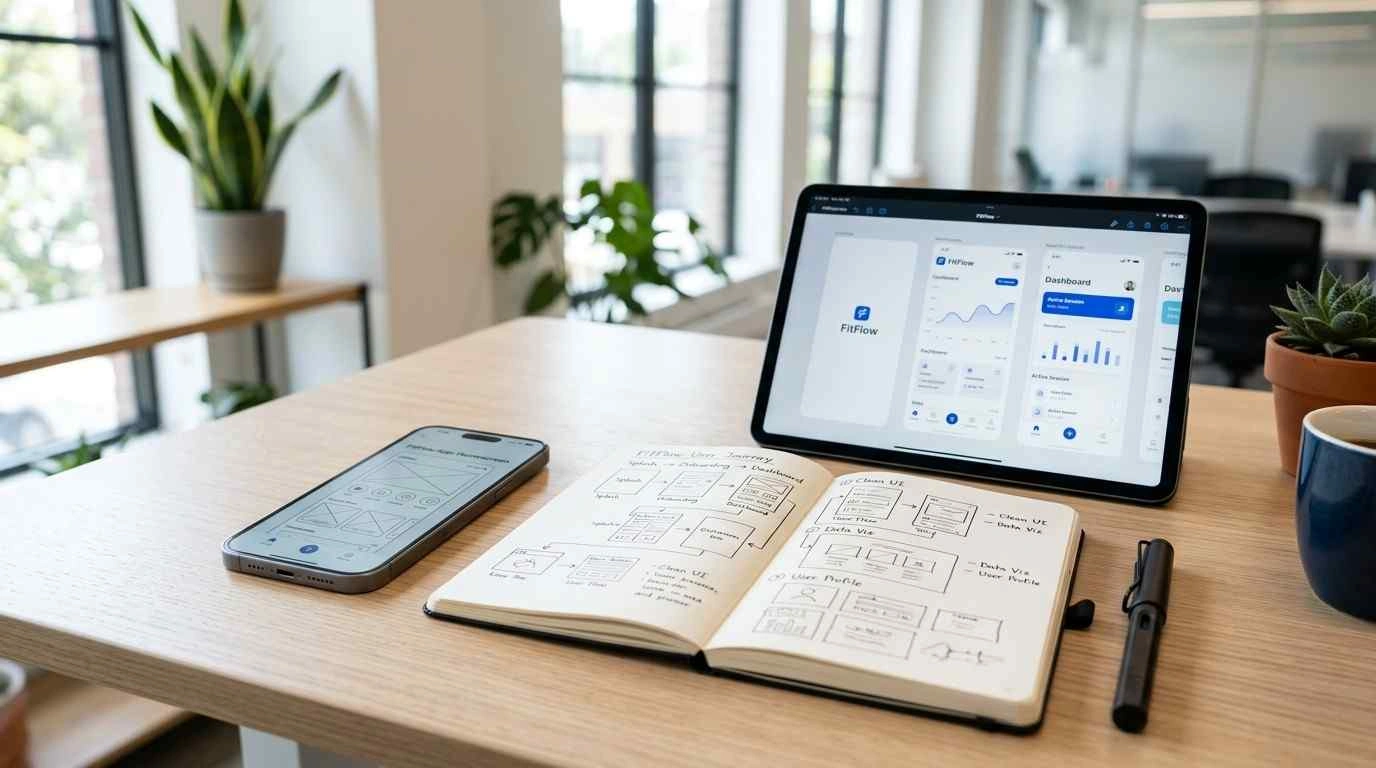 desk setup for app development