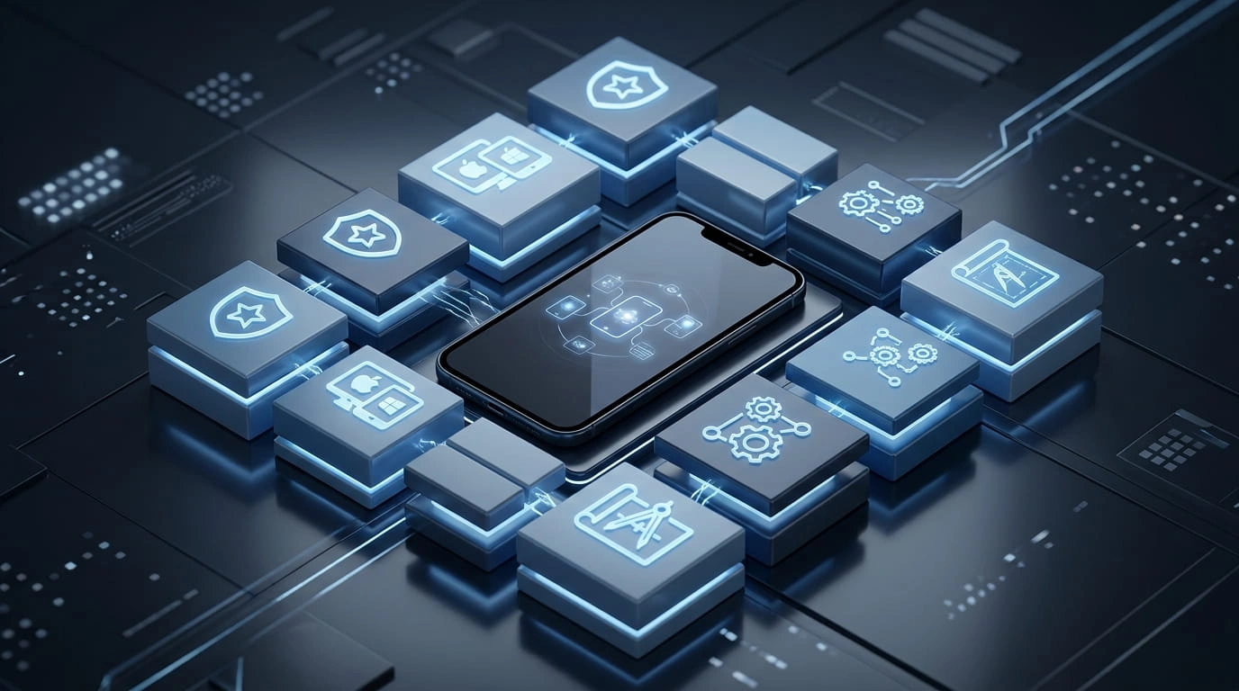 mobile app development cost smartphone surrounded