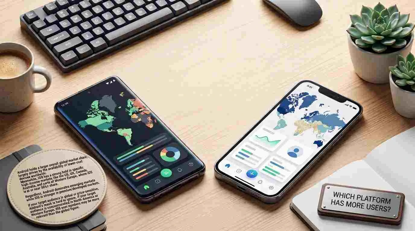which platform has more users on android vs ios app